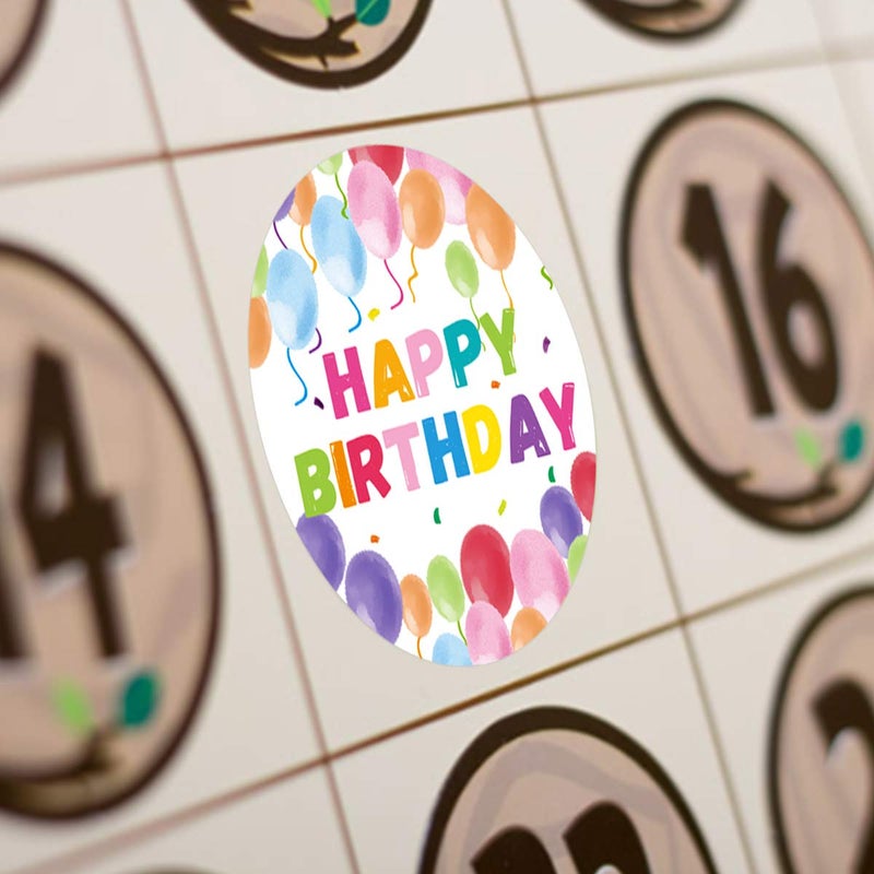 Fancy Land Watercolor Happy Birthday Stickers Perforated 500 Pcs Per Roll for Kids Party Decoration 1.5 Inches Round - Image 4